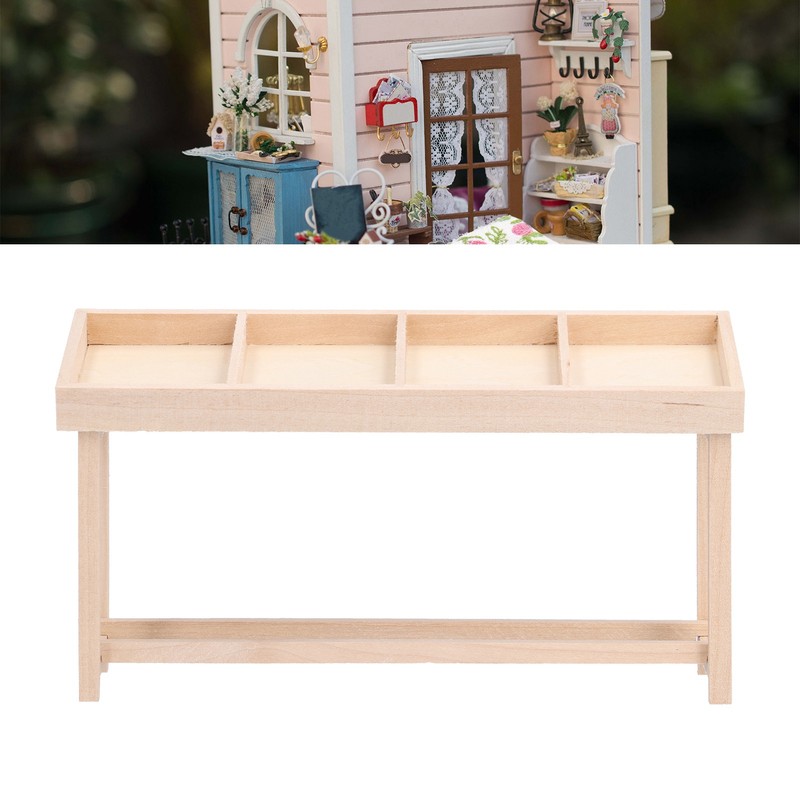 Doll House Shelf Display Racks 1:12 Miniature Wooden Stand Shelf