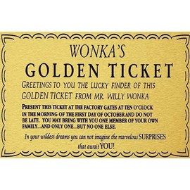 Tin Sign Golden Ticket Charlie Chocolate Factory That Await You Metal Sign 8x12 inch