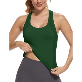 MathCat Workout Tops for Women Racerback Tank Tops Seamless Running Tank Tops Muscle Tank Sleeveless Gym Tops Yoga Athletic Shirts