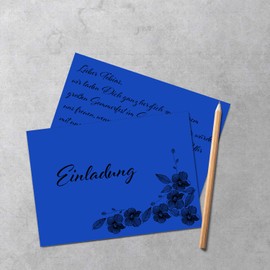 FarbenFroh 100 Pack Single Card Paper Sheets A5 Size Royal Blue 240gsm 5.8 x 8.3 inch DIY Sheet Color Paper Photo Card Color Card