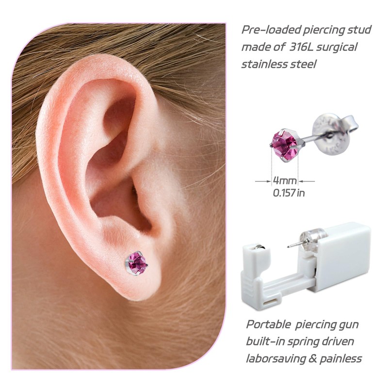 BeiLaiSun 2 Pack Disposable Ear Piercing Gun Kit Safe Home