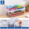 2-Pack Transparent Pencil Boxes for Art & School Supplies –