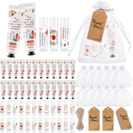 Dansib 24 Sets Teacher Appreciation Gifts Set Thank You Gifts Lip Balm Hand Cream for Dry Cracked Hands with Organza Bags Thank You Tags Jute for Party Holiday Teachers' Day