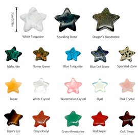 GDJIAJT Lucky Stones for Children, 18 Pieces Gemstones Healing Stones Set, Natural Star Crystal Gemstones for Children, Healing Crystals Chakra Stones Set, Crystals Stones for Meditation & Decorations