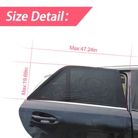 Universal Car Back Window Shade, 2 Pack Car Side Window Sunshade, Sun Glare, UV Rays and Privacy Protection, Baby Car Shades for Side Window (Large)