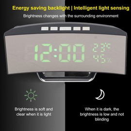 GLOGLOW Reloj Despertador Digital, Brillo de 3 Niveles, Reloj Despertador LED con Pantalla de Tiempo de Temperatura para Dormitorio Oficina(Luz Verde)