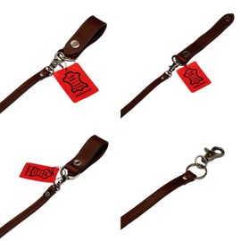 USA DESIGN AMWC-034 Genuine Leather, Belt Loop, Wallet Chain, Wallet Cord, Motorcycle, Biker, Touring, Wallet, Holder, Convenient, Braun