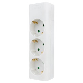 REV Power Strip, Multiple Socket without Cable, 3-Way, Max. 3680 W, White