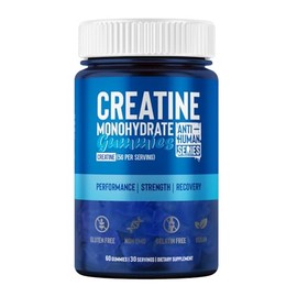 Gomitas de creatina monohidratada | Suplemento Alimenticio con Creatina Monohidratada | 5 g por Porción | Sabor Mora Azul | Aporte Nutricional para Desempeño y Energía | Vegano, Sin Gluten, 60 Gomitas