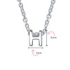 .925 Sterling Silver Small Block Uppercase Letter H Initial Pendant