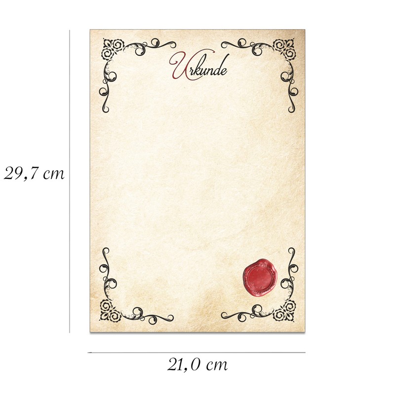 Pusteblume Grusskarten 20 Sheets Certificate Paper Vintage Style with Printed