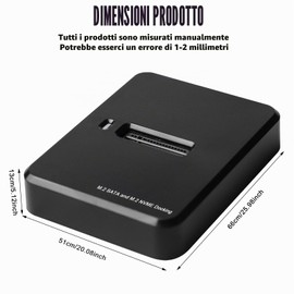 Docking station per dischi rigidi, M.2 NVME e SATA, docking station dual protocollo per 2230 2242 2260 2280 SSD, USB 3.1 Gen2 porta M-Key|B+M Key, compatibile con Windows/Mac OS/Linux