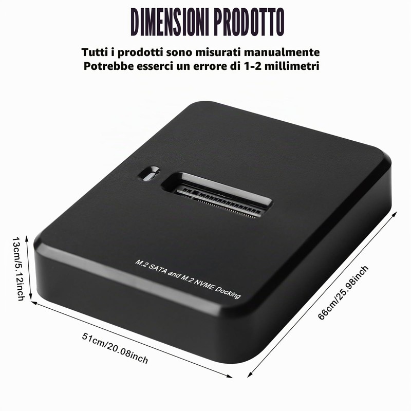 Docking station per dischi rigidi, M.2 NVME e SATA, docking
