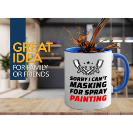 Car Painter 2Tone Mug 11oz Blue -masking spray painting - Automotive Car Detail Car Collector Artist Mechanics Decorator Auto Painter Detailler Dad