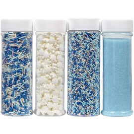 Wilton Winter Sprinkles Mega Set of 4, 16.6 oz, blue and white