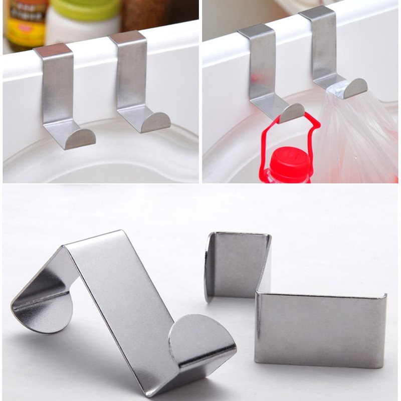 Mziart Pack of 4 Stainless Steel Reversible Over Door Cabinet