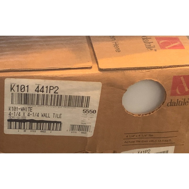 Daltile Vintage New Ceramic Daltile Kohler #K101 White 4 1/4"