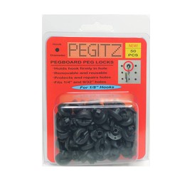 Pegitz Pegboard Peg Locks 50PCS (1/8 inch, Black)
