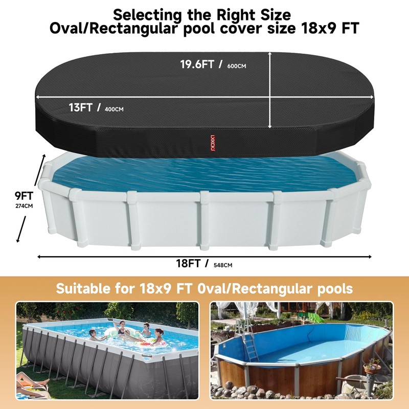 LXKCKJ Rectangular Pool Cover for above Ground Pools, Heavy Duty