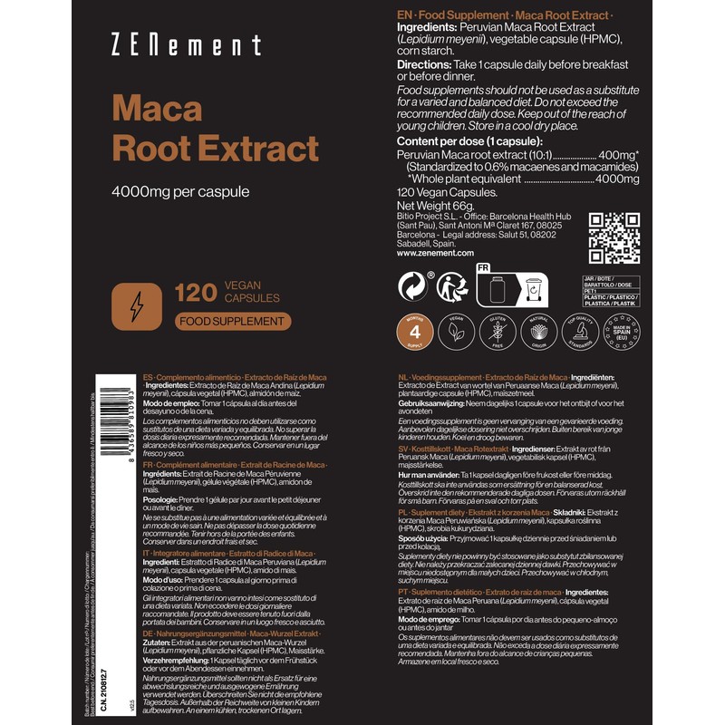 Peruvian Maca – Root Extract Standardised to Macaenes and Macamides