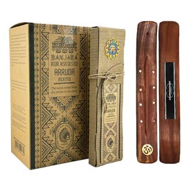 Aromasenses.- Banjara Ruda Ritual Resin Sahumerio Incense Sticks - Complete Box of 8 Boxes of 8 Sticks Each + 1 Aroma Senses Tablet - Handmade - 100% Natural and Organic (RUDA)