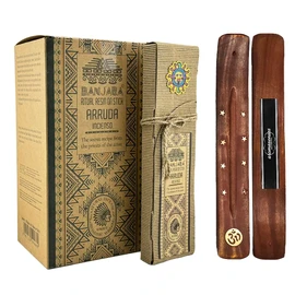Aromasenses.- Banjara Ruda Ritual Resin Sahumerio Incense Sticks - Complete Box of 8 Boxes of 8 Sticks Each + 1 Aroma Senses Tablet - Handmade - 100% Natural and Organic (RUDA)