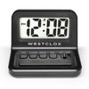 Westclox LCD Digital Bedside Alarm Clock with White Backlit Display