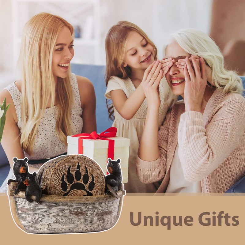 Bear Coasters - 8 Full Size Rustic Coasters for Log