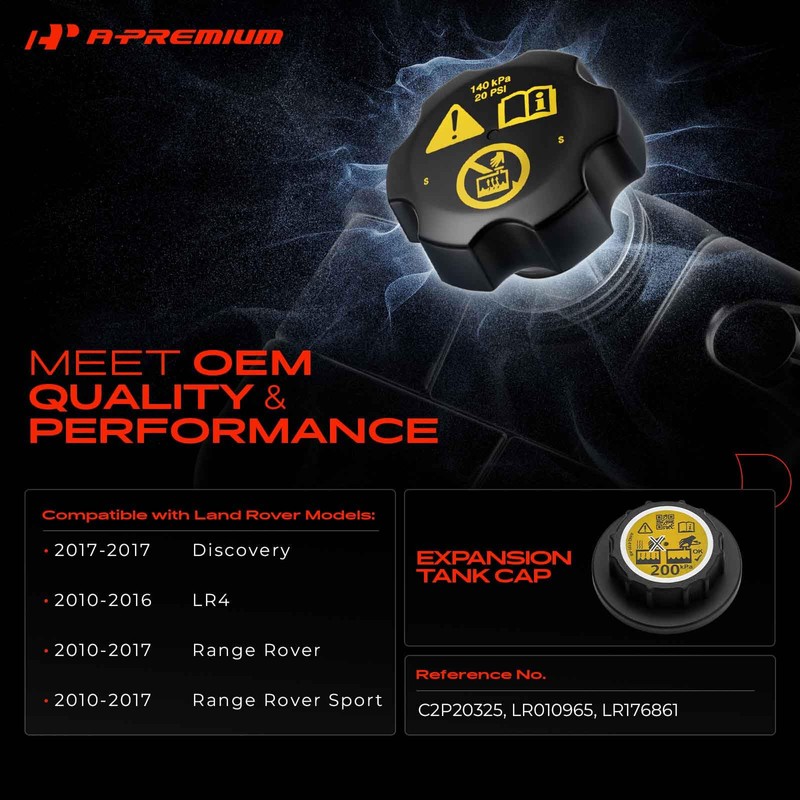 A-Premium Coolant Reservoir Expansion Tank Cap Compatible with Land Rover