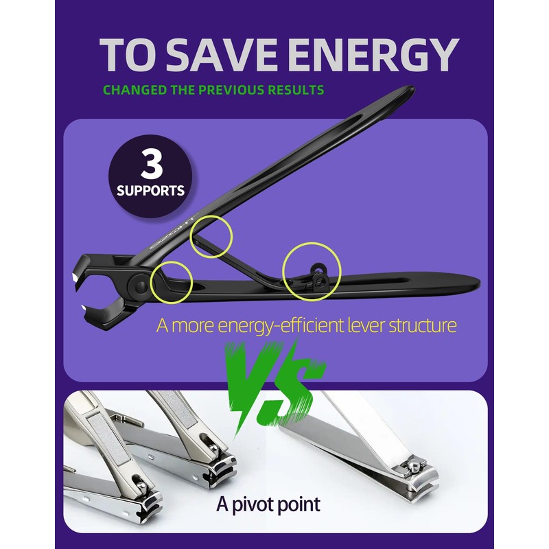 SZQHT Ultra Wide Jaw Opening Nail Clippers Set, Toenail Clippers