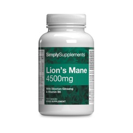 Lions Mane Capsules with Added Siberian Ginseng and Vitamin B6 | 120 Capsules | Vegetarian & Vegan Friendly