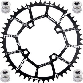 YBEKI Corona Bici 104BCD 32-52T | Alluminio Aeronautico 7075-T6 CNC | Design Narrow-Wide Anti-Caduta | Compatibile 8-11V MTB/Road | Rotonda/Ovale | Nero/Rosso