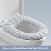 Ag+ Silver Ion Antibacterial Toilet Seat Cover, Universal Stretch-Fit Washable