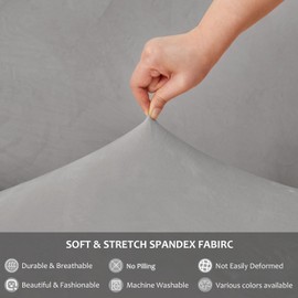 NICEEC Spandex Chair Covers for Dining Chairs Covers Set of 4 Removable Dining Room Chair Covers with Skirt Parson Chair Slipcovers Washable Chair Protector for Kitchen Wedding Party(Light Grey)