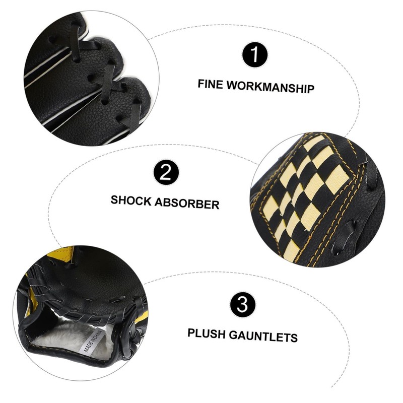 WHAMVOX Men's Black Baseball Glove Softball Gloves Baseball Accessories Protective