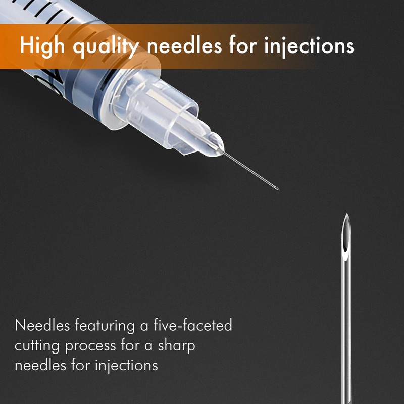 1ml/cc 31G 8mm Syringes, Lab Dispensing Syringe, Individual Wrapped, 20