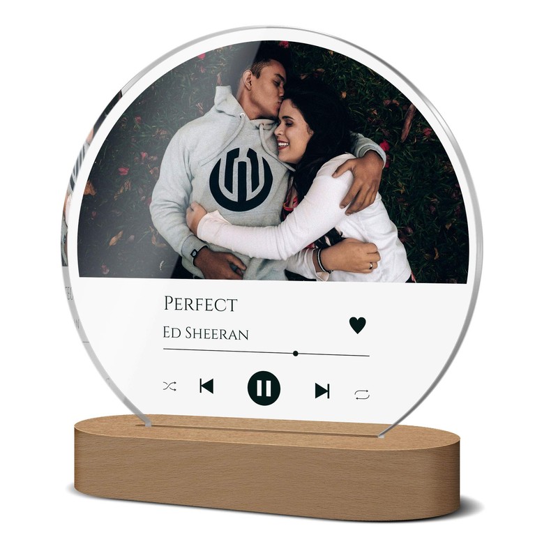 LED Night Light in Song Cover Design with Photo and