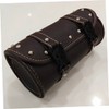 STOBAZA PU Leather Motorcycle Saddlebag Round Tool Storage Bag with