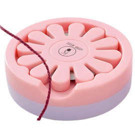 Flower Thread Cutter Tool - Portable Quilting Rotary Cutter with Magnetic Needle Stand and Anti-Slip Base for Sewing Supplies, Hand Weaving, and Craft Projects (Pink)