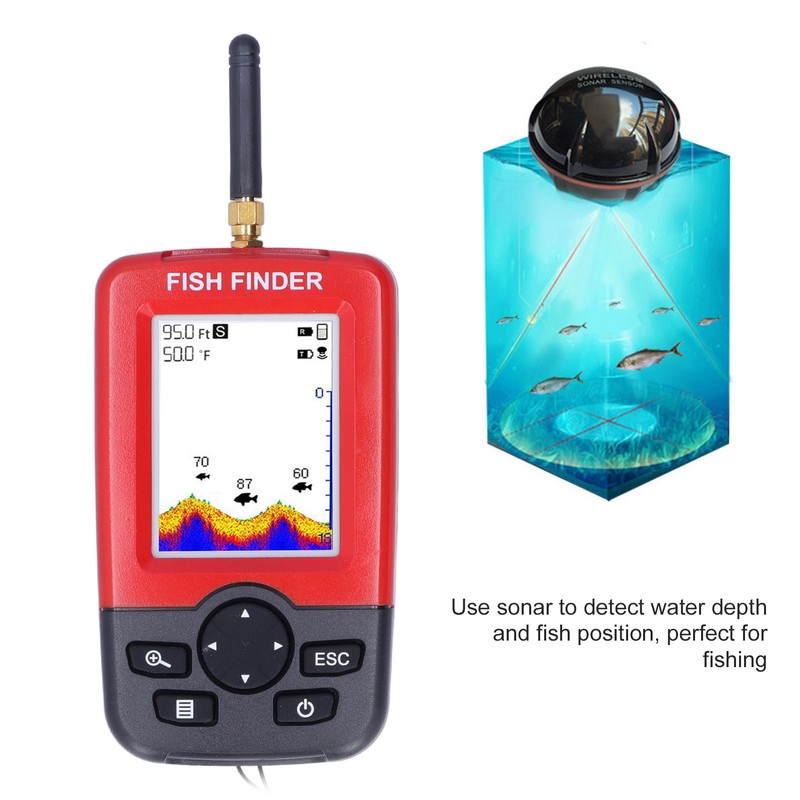 ZNAZTYQ003 Wireless Sonar Fish Finder Handheld Visual Fish Detector with