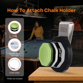 Crush Billiards Magnetic Clip with Circle Holder - Rare Earth Neodymium Magnet, Portable Clip Compatible with V10 Chalk, Magnetic Belt Clip Chalk Holder for Pool and Billiards