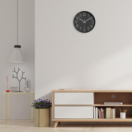 Diompirux 20 cm Wall Clock Without Ticking Noises Silent Analogue Modern High Accuracy Wall Clock Easy to Read Quartz Silent Wall Clocks Round Decorative Wall Clock for Office, Living Room, Kitchen,