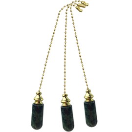Decorative Green Marble Ceiling Fan Pull with Beaded Chain - FA109-3 Pack
