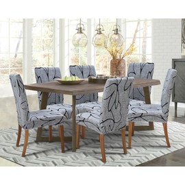 SPRINGRICO Chair Covers for Dining Room Set of 4, Stretch Dining Chair Cover, Washable Spandex Kitchen Parsons Chair Slipcovers, Removable Seat Protector for Home or Party (4 Pack, Lotus Gray)