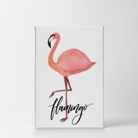 Smile Art Design Cute Flamingo Watercolor Painting White Background Canvas Print Kids Room Decor Wall Art Baby Room Decor Kids Room Decor Nursery Decor - Made in The USA 40x30