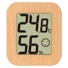 Shinwa Sokutei 73232 Digital Thermometer/Hygrometer, Environmental Checker, Mini, Wood, Light