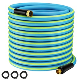 Besiter Heavy Duty Garden Hose 5/8" 75FT: Flexible Rubber Water Hose - Leakproof Hose Male to Female Fittings - Durable Hose for Yard, Lawn, Car Wash, Outdoor, Watering, Green