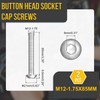 DTGN M12-1.75x85mm ボタンヘッドキャップボルト2パック ロードバイク マウンテンバイク 自動車 オートバイに最適 304ステンレススチール 白華処理仕上げ 六角ドライブファスナー