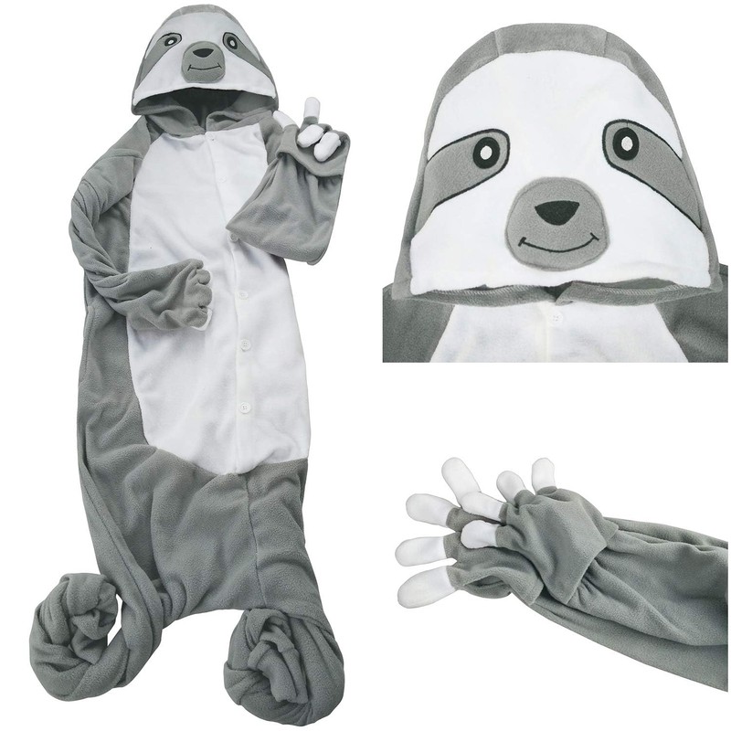 Novelcos Animal Sloth Pajamas Unisex Adult Jumpsuit Cosplay Costumes S
