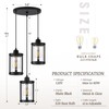 Osimir 3-Light Pendant Lighting, Black Dining Room Chandelier Light Fixture
